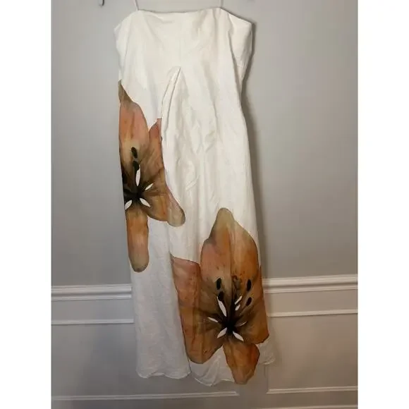 Significant Other Parisa Placed Floral Strapless 100%Linen Maxi Dress Size 6 NEW - Picture 5 of 15